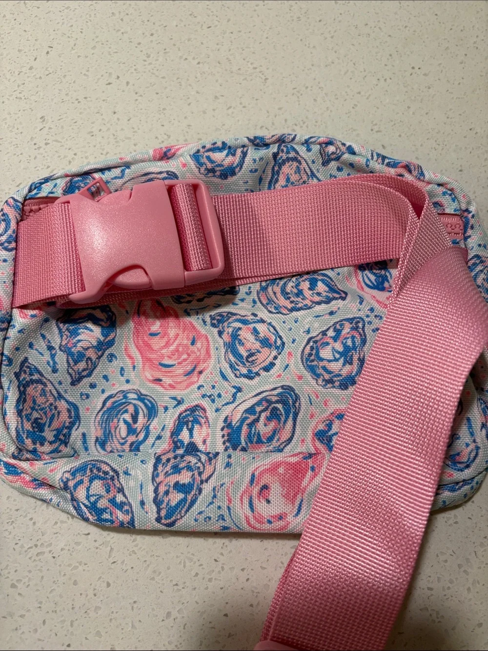 Simply Southern Pink and Blue OysterPatterned Cosmetic Belt Bag LIMITED EDITION